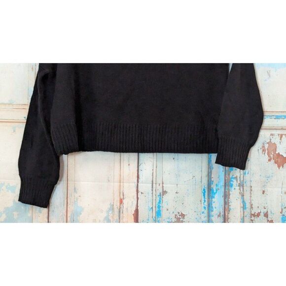 Bar III 100126012PT Womens Size PL Deep Black Long Sleeve Cropped Table Sweater - Picture 5 of 8